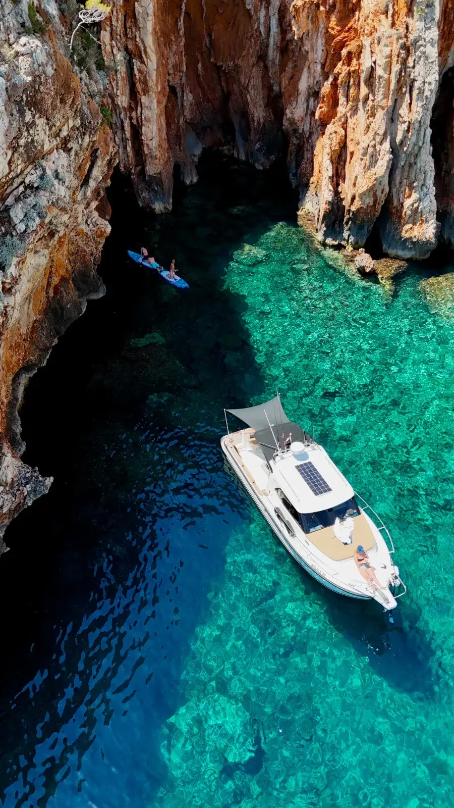 Crystal clear water between islands